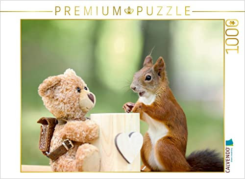 CALVENDO Puzzle EIN Motiv aus dem Kalender Eichhörnchen erobern unsere Herzen | 1000 Teile Lege-Größe 64 x 48 cm Foto-Puzzle für glückliche Stunden