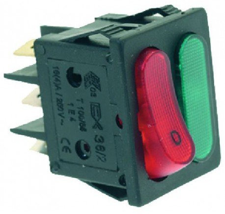 INTERRUTTORE BIPOLARE ROSSO 16A 250V Cod. 1319128