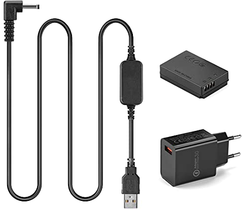 Raeisusp USB Línea De Conducción DC 8.4V ACK-E12 + DR-E12 LP-E12 Batería Virtual para Canon EOS M EOS M2 EOS M10 EOS M50 EOS M100 M200 Kiss M, Kiss M2 EOS M50 Mark II