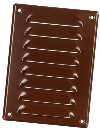 140x190mm Air Vent Grille Cover 6x7 inch Brown Ventilation Cover, Metal, with Insect Mesh