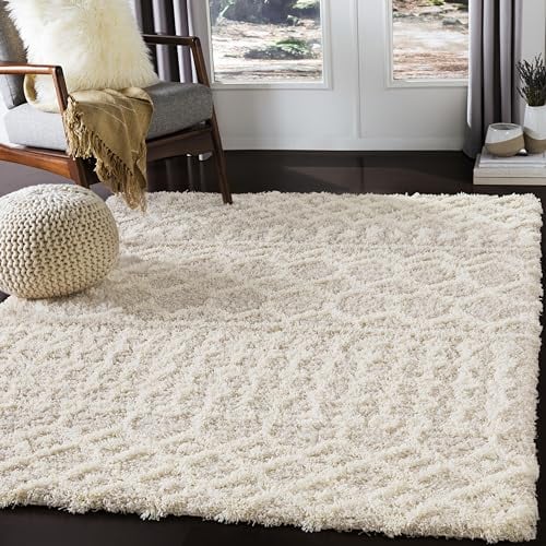 Livabliss Dubai Shaggy Berber Teppich - Flauschiger Teppich für Wohnzimmer, Esszimmer, Schlafzimmer, Langflor Hochflor Teppich flauschig - Teppich groß 160x220 cm, Wohnzimmerteppich Creme, Hellbeige