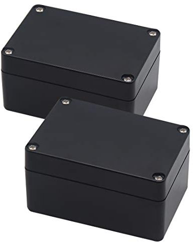 Zulkit Project Box Abzweigdose, ABS-Kunststoff, IP65, wasserdicht, staubdicht, 100 x 68 x 50 mm, Schwarz, 2 Stück