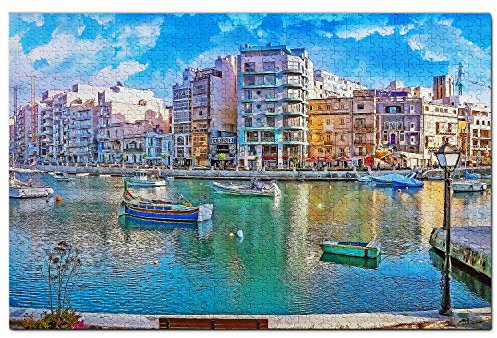 Malta Sliema Puzzle 1000 Teile Holzpuzzle Erwachsene Spielgrafik Reise Souvenir Holz