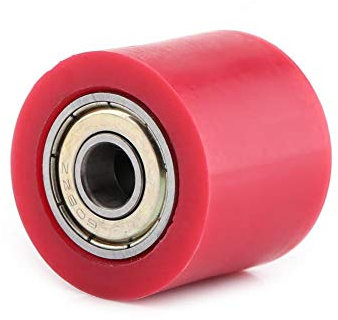 Tenditore Catena Puleggia, Guida della Ruota del Tenditore del Cursore del Cursore della Puleggia della Catena di Trasmissione per Moto da Strada ATV 8mm/10mm (Rossa 8MM)