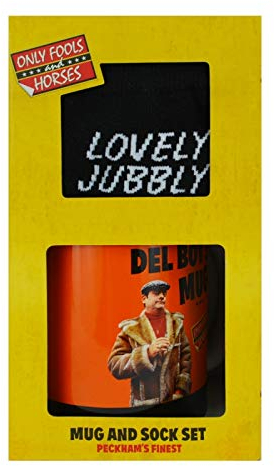 Only Fools and Horses Dave's Red Ceramic Mug & Cotton Socks Set | Retro 80s TV Show Novelty Mug | Black Cotton Crew Socks | Gift for Show Fan & Collector | Licensed Merchandise (Pack of 2)