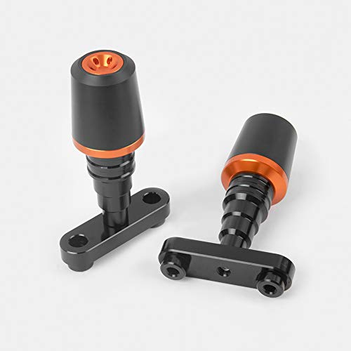 Motorrad CNC Aluminium Sturzpad Motorschutz Anti Crash Pads Protector für Duke 125 200 250 Duke125 Duke200 Duke250 2017-2022 Duke 390 Duke390 2017-2023 Zubehör Teile (Orange)