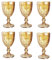 Vintage 6er-Set Farbige Weingläser und Trinkgläser mit Prägung Relief (Schleife, Gold-Glanz, 350 ml) Weinglas, Trinkglas, Wasserglas, Longdrinkgläser, Cocktail Gläser, Glas, Glaskelche