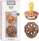 BIBS Boheme Schnuller 2er-Pack. BPA-frei. Kirschform Nippel, Größe 1 (0-6 Monate), Peach/Woodchuck