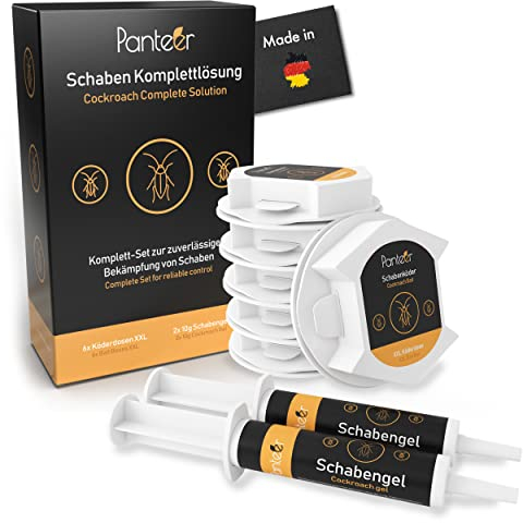 Solucion completa contra las cucarachas - 2x10g gel cucarachas profesional y 5 trampas cucarachas - atrapa la cucaracha - Eficacia comprobada en estudios - mata cucarachas - eliminar