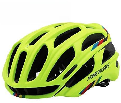Fahrradhelm Abdeckung mit Beleuchtung MTB Mountain Road Fahrrad Fahrradhelm Männer Frauen (Color : Green L)