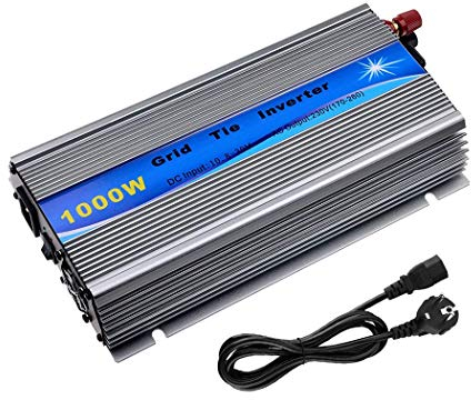 SOGTICPS 1000W netzgekoppelter Wechselrichter mit überlagertem MPPT Reiner Sinuswelle DC10.8-30V Solareingang für 12V Solarmodule. 190V-260V AC Ausgang Reiner Sinusstrom für Netzanschluss