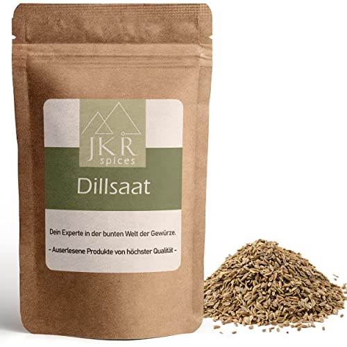 JKR Spices® 500g Dillsaat | Dill Samen schonend verarbeitet | nicht Keimfähig | Dill Gewürz Samen | Dillsamen im wiederverschließbaren Doypack (500)