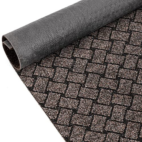 ANRO Schmutzfangmatte Flur Läufer Schmutzfangläufer Fußmatte Teppichläufer Flurteppich Türmatte Meterware Melbourne Braun 500x100cm
