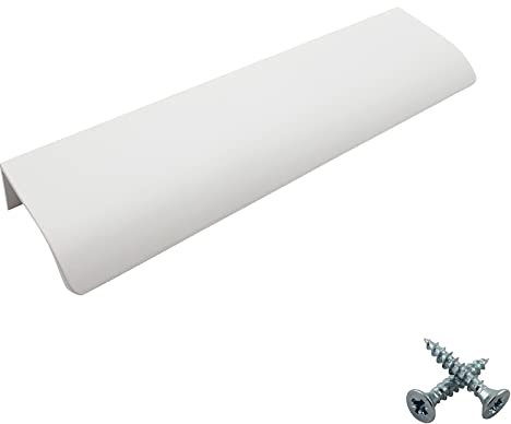 M4TEC Poignée de traction invisible profil porte meuble tiroir Quincaillerie de placard armoire de cuisine chambre garderobe dissimulé caché Blanc. Série VD3: Entraxe 96 mm