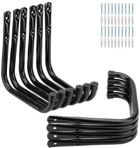 PiPaFox Garagen-Aufbewahrungshaken, 10 Stück Schwerlast-Leiterhaken, 17cm Wandhalterung Werkzeugaufhänger für Gartenschlauch, Klappstuhl und Fahrrad (17cm x 17cm)