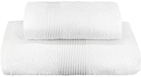 PERLARARA Set Asciugamani Da Bagno Viso e Bidet Zucchi, Coppia Asciugamani con Ospite, 60x110 + 40x60 Salicornia Bianco 13