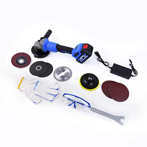 Electric Angle Grinder 10000 RPM Motor w/115mm Disc Brushless Home Tool+Battery for Cutting, Grinding, Polishing and Rust Removal
