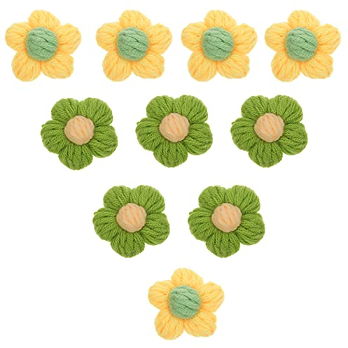 SEWACC Hochzeitsdeko Häkelblumen-Applikationen 10 Stück Gehäkelte Blumenapplikationen Zum Aufnähen Gehäkelte Blumenapplikationen Zum Basteln (Farbe 1) Handytasche