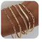 DEARMAY Gold Bracelets for Women Waterproof 14K Real Gold Fashion Thin Dainty Stackable Cuban Link Bracelets Pack Clip Chain Bracelets Fashion Accessories, 8.5 Inch, 14K Gold, Cubic Zirconia