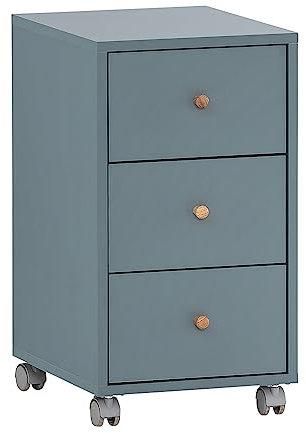 Lomadox Rollcontainer Büro in blau, B/H/T: ca. 32,6/59,7/39,1 cm
