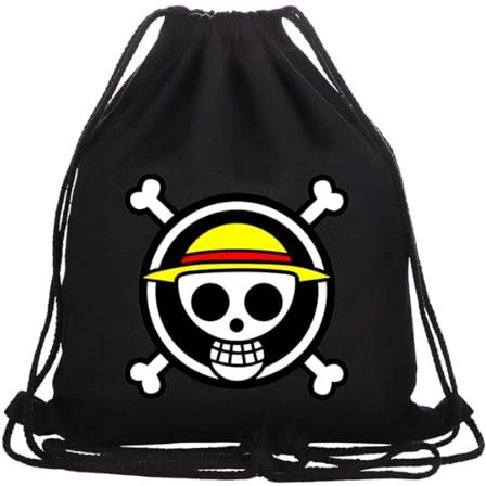 Roffatide Anime Straw Hat Chapeau De Paille Sac À Tiroir Imprimé Sac De Sport Toile Drawsting Sac À Dos String E