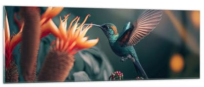 ARTTOR Bilder auf Glas 90x30cm Wandbild Glasdruck Botanik Blumen - 5729