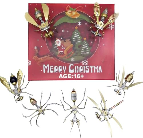 Glimetal 3D Metall Puzzle Insekt Kit, Steampunk Insekt Metall Modellbausatz Adventskalender 2023 für Erwachsene Kinder Geschenk Ornamente