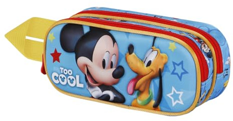Disney Micky Maus Pal-3D Doppelfedermäppchen, Blau, 22 x 9,5 cm