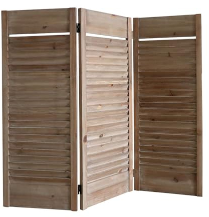 Grafelstein Fensterparavent – Eleganter Sichtschutz aus robustem Tannenholz, B91 x T1,5 x H81 cm, feststehende Lamellen für sanfte Lichtverteilung, ideal für Fensterbank und Dekoration