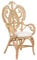 Pfauenstuhl aus Rattan natürlich/beige mit Kissen Indoor und Outdoor Carrara