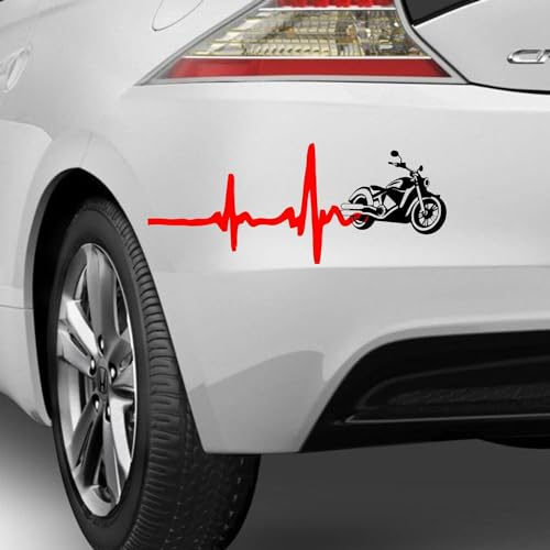 Rakelfix Herzschlag Motorrad Aufkleber ca.30cm Sticker Chopper Bike Aufkleber