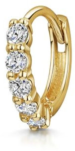 Ayoiow 925 Ohrringe Damen Reihe Von Zirkonia Ohrringen Gold Ohrringe Creolen Damen