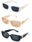 LPAMABA 3 Stück Sonnenbrille,Retro Sonnenbrille Damen uadratische Sunglasses Vintage Sun Glasses mit UV Schutz Sunglasses Sonnen Brille für Strandausflüge Reise, Schwarz Beige Weiss