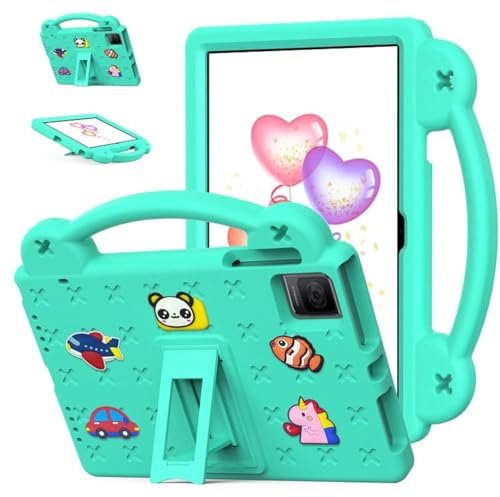 Funda para tablet TCL Tab 10 Gen 2 de 10.36 pulgadas 2023, apta para niños, bonito diseño, asa con soporte, funda protectora ligera de EVA, verde