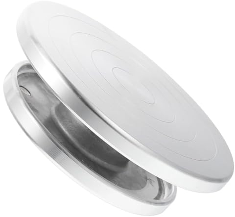 Simpls Piattaforma Girevole in Ceramica Utensili per Piatto Girevole in Ceramica per Supporto per Torta Supporto per Torta Girevole in Alluminio Bicchieri di Carta Rotanti 20 cm