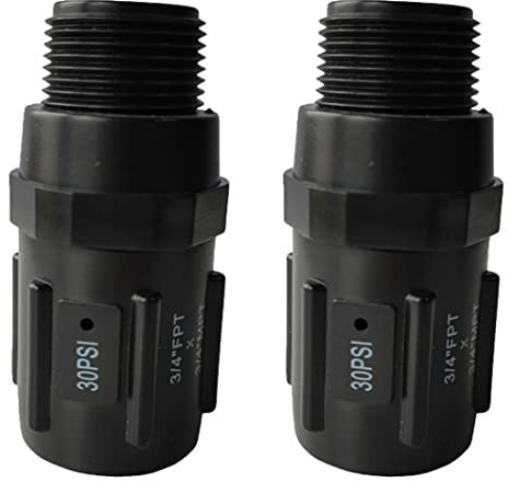 Wedhapy 2PCS Regolatore di Pressione dell'Acqua Regolatore di Pressione del Tubo Flessibile 3/4 Pollici 30psi Sostituzione della Valvola di Regolazione in Plastica per di Irrigazione da Giardinaggio