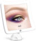 Fabuday Miroir grossissant x 30 avec lumières – Miroir de maquillage avec ventouses et grossissement pour salle de bain, double alimentation, éclairage réglable, miroir grossissant carré lumineux
