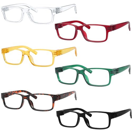 Eyekepper Metalless Screwless Spring Hinges Reading Glasses 6 Pack Vintage Readers for Men Women +2.00