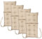 MG Design Stuhlkissen 4er Set 50 x 100 cm Sitzkissen beige - Gartenstühle Sitzauflagen aus Polsterstoff, mit weicher Füllung, mit Schnüren zum Binden - Niedriglehner Auflagen