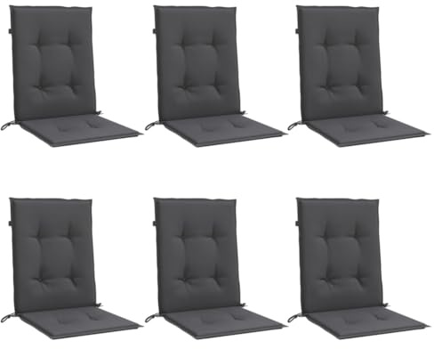 vidaXL Niedriglehner-Auflagen 6 STK Melange Anthrazit 100x50x4cm Stoff