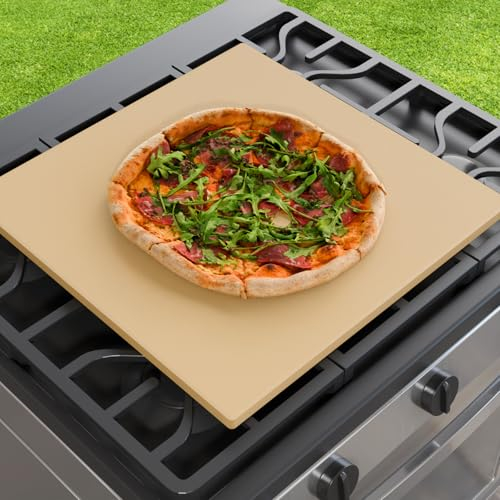 Caprihom Piedra de Pizza Extragrande Rectangular de 18 Pulgadas, 18 x 18 x 0.6 Pulgadas, Cordierita, Ideal para Hornear Varias Pizzas y Pan