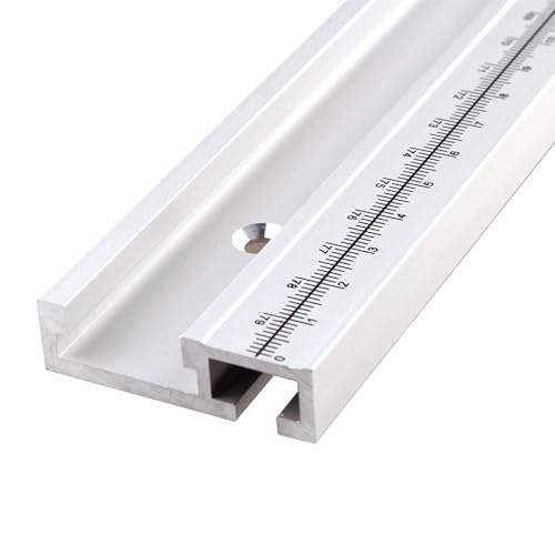 TIOMIOSEA T-Schiene Aluminiumlegierung,800mm T-Nut Gehrungsschiene mit Skala, T-Slot Track Holzbearbeitung Werkbank Modifikation