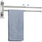 JSVER Toallero Baño,Porta Toallas Extensible 50 cm con 2 Brazos de 180 ° de Rotación Toalleros Barra para Baño Acero Inoxidable con Gancho