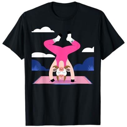 Ziege Yoga Spielzeug Ziege Stofftier Plüsch Ziege Yoga Party Spiel T-Shirt