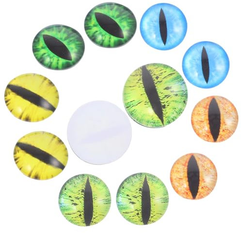 NUOBESTY 20pairs Glass Doll Eyes Realistic Craft Eyes for Handmade Projects for Halloween Decor Animal Crafts and Art Props Random Colors
