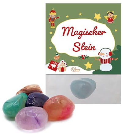 JEKA 8 Stück Magische Steine Weihnachten, Wichtelsteine, Glücksbringer Weihnachten, Kleinigkeit Nikolaus (Grün)