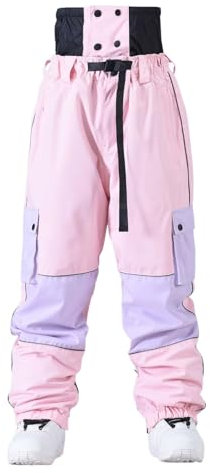 Skihose Damen kurzgröße 25, Skihose Damen Wasserdicht Warm Wanderhose Baggy Winddicht Schneehose Softshellhose Winter Gefüttert Thermohose Outdoorhose Atmungsaktiv Funktionshose Fahrradhose