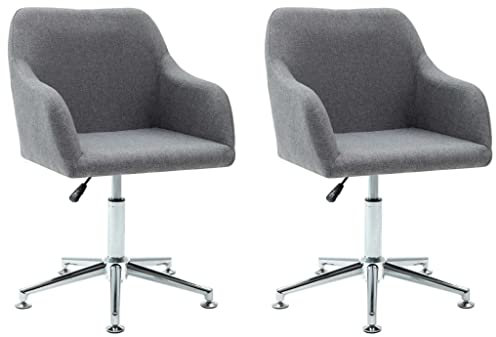 Drehsessel, 2-teilig, höhenverstellbar, Stoffbezug, modernes Design, Hellgrau
