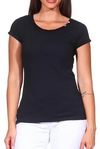 Ragwear Fllorah GOTS Top Damen (DE/NL/SE/PL, Alphanumerisch, M, Regular, Regular, Black)