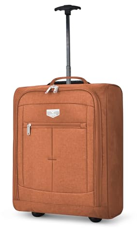 LUGG Cabin Size Lightweight Luggage - Durable 600D Polyester Snowflake Push Up Trolley - Solid Wheels - Easyjet, Ryanair, British Airways - Airway Locker (55x40x20cm)